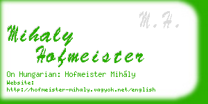 mihaly hofmeister business card