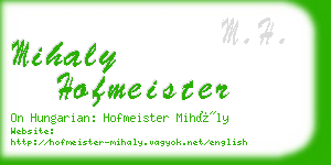 mihaly hofmeister business card